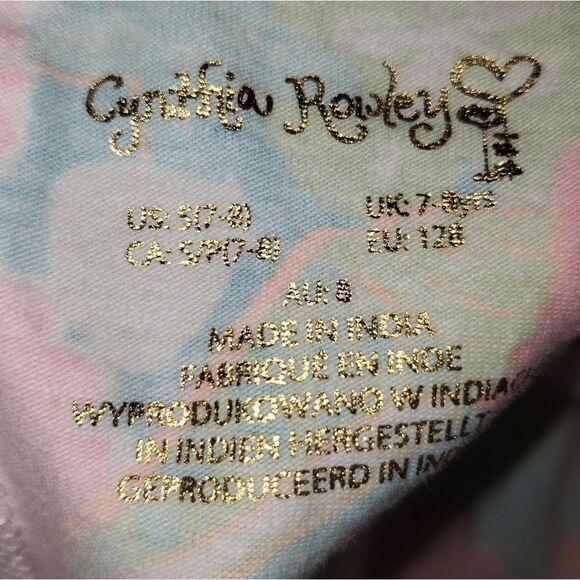 Cynthia Rowley Pink and blue sea horse and starfish Capri legging size 7 8 - Picture 4 of 4